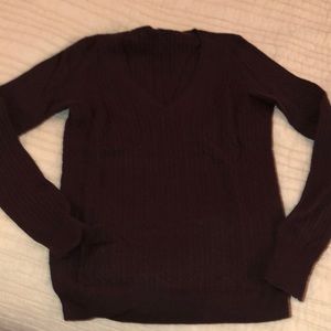 J.crew cable knit v-neck sweater brown